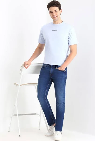 Allen Solly Men's Slim Fit Mid Wash Jeans